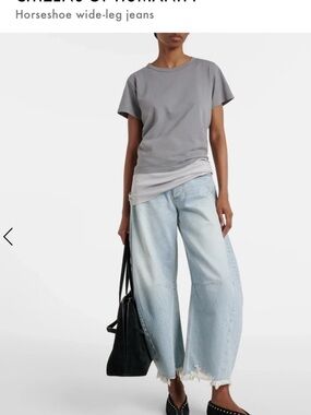 Citizens of Humanity Horseshoe Wide Leg Jeans in Savahn Light Blue 26 X 26